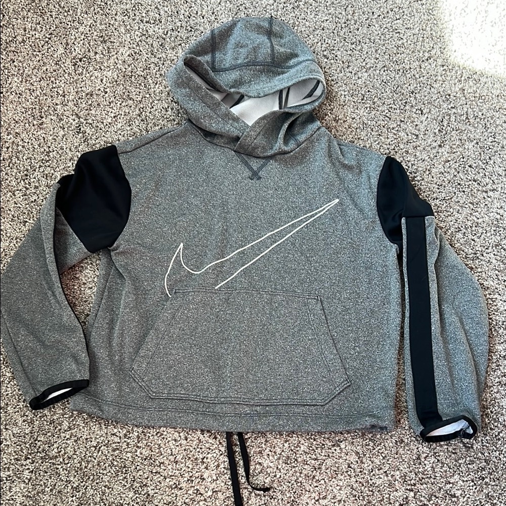 Nike Gray and Black Dri-Fit Hoodie. Girls size L